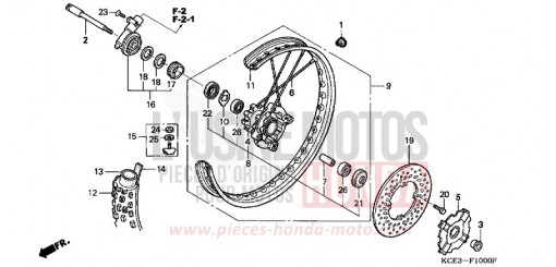 FRONT WHEEL XR250R1 de 2001